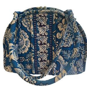 Vera Bradley Eloise Shoulder Bag Purse Blue Lagoon Kiss Lock Bag 2011 Cottage